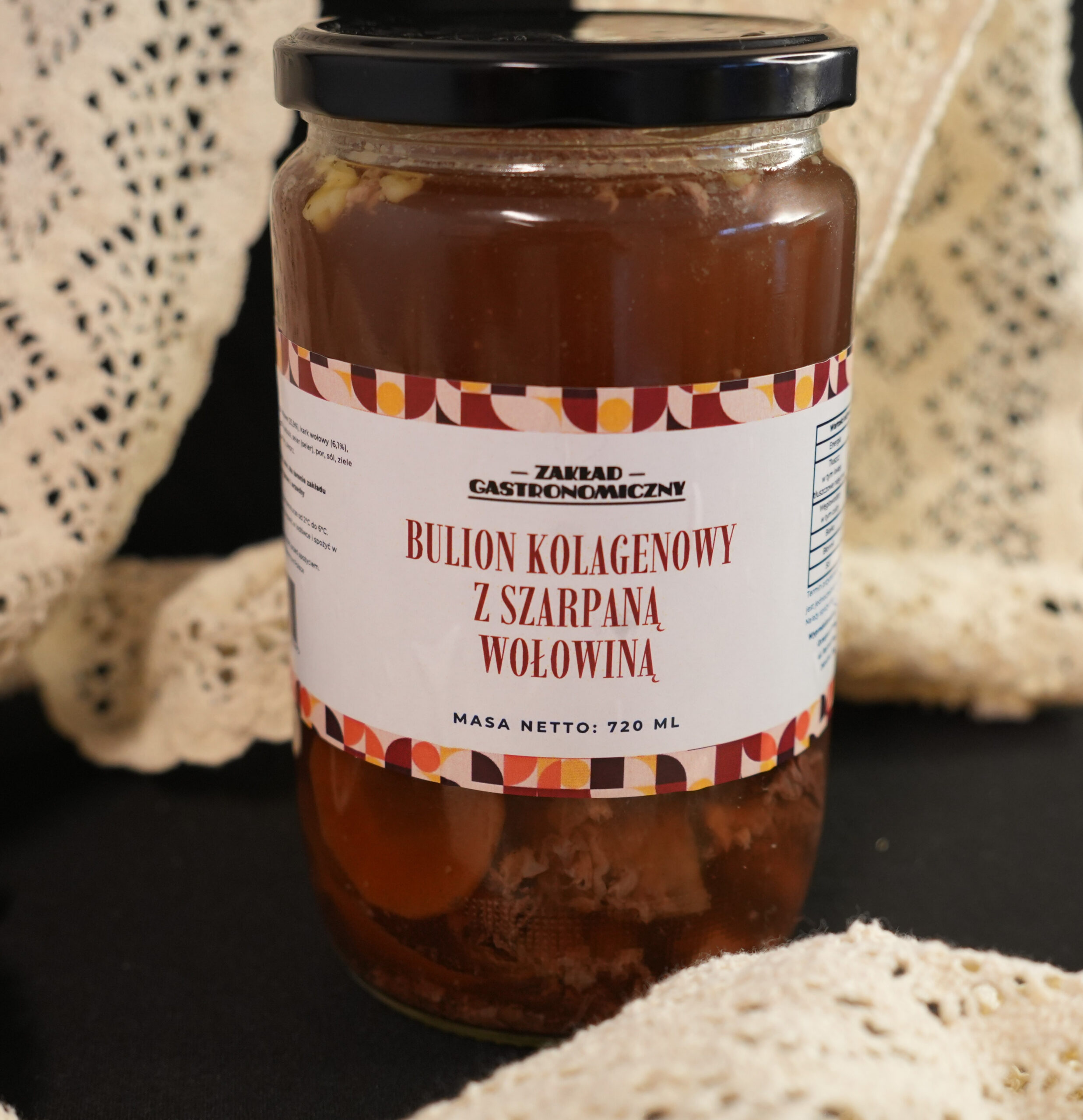 Bulion kolagenowy z szarpaną wołowiną 720ml - obrazek 3